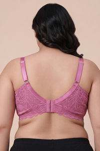 Zivame Enchanted True Curv Double Layered Non Wired Full Coverage Super Support Bra - Red Violet — thumbnail 4